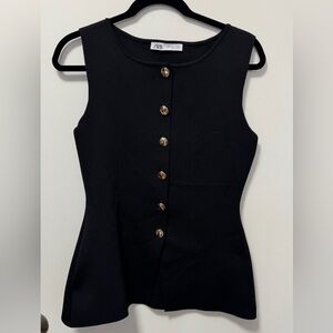 Zara Elegant Black Knit with Gold Accent